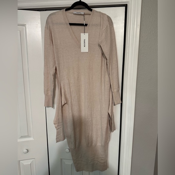 Thakoon Wrap Sweater Dress Oatmeal - Picture 3 of 6